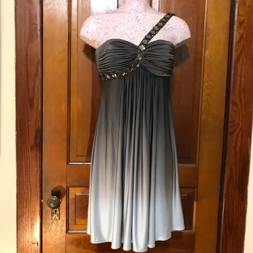 Cache single jeweled strap dress grey sz 2
